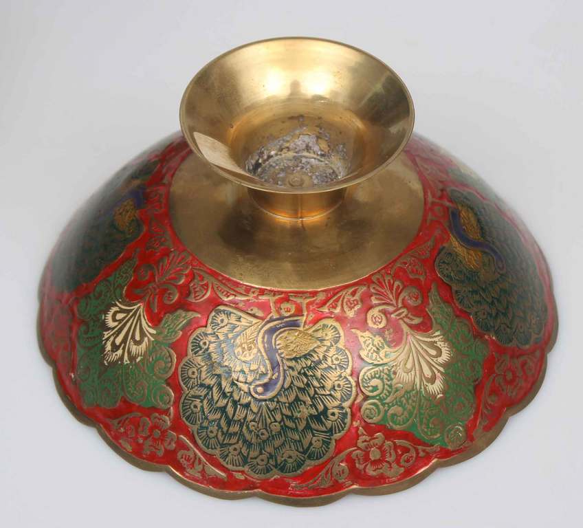 Brass dishes with enamel (3 pcs.)