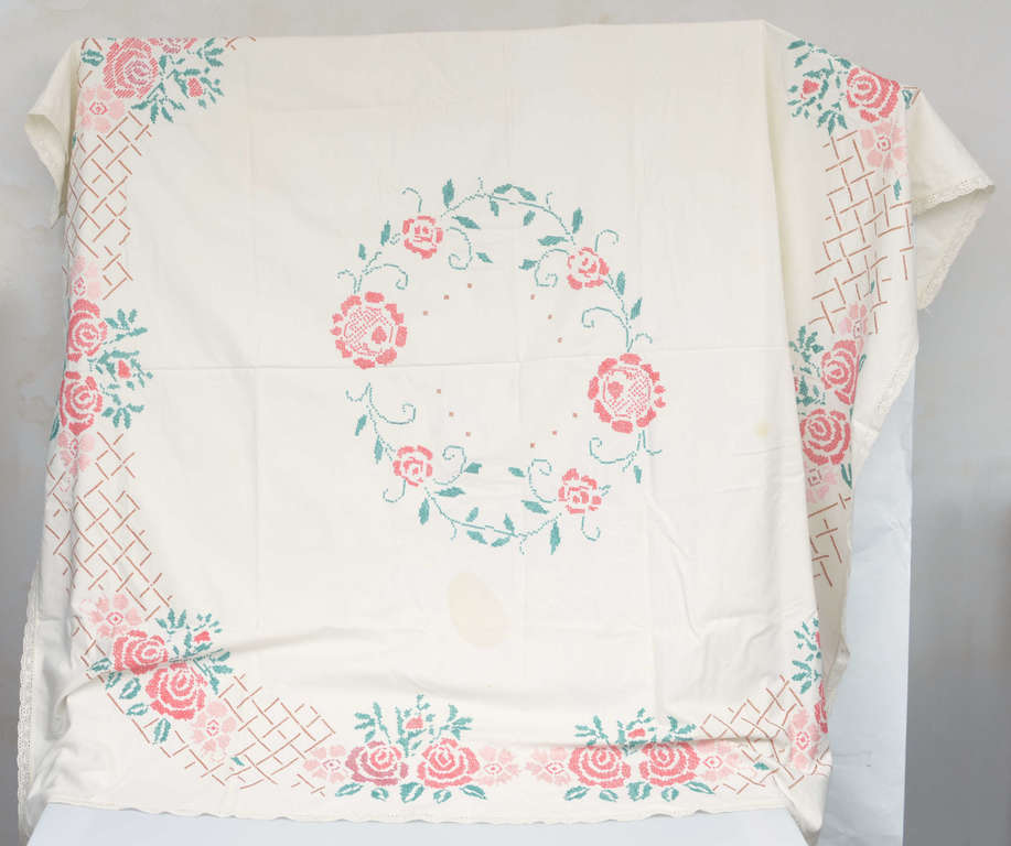 Embroidered tablecloth and embroidered curtains