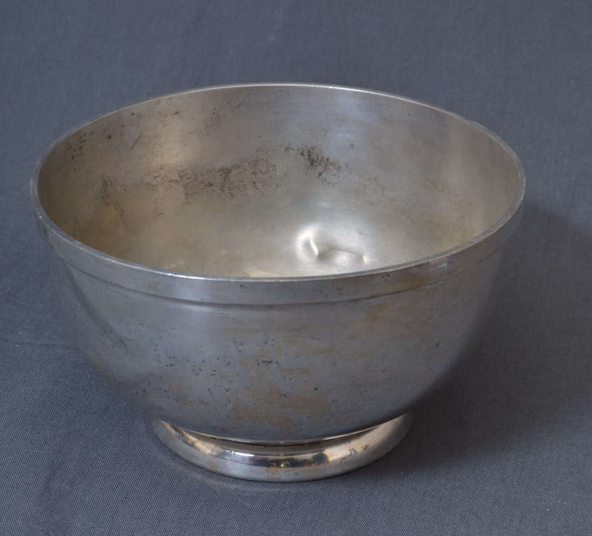 Silver plated metal bowl