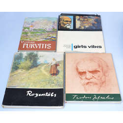 4 книги о латвийских художниках - ''V. Purvītis, Rozentāls, T. Zaļkalns, Ģ. Vilks''