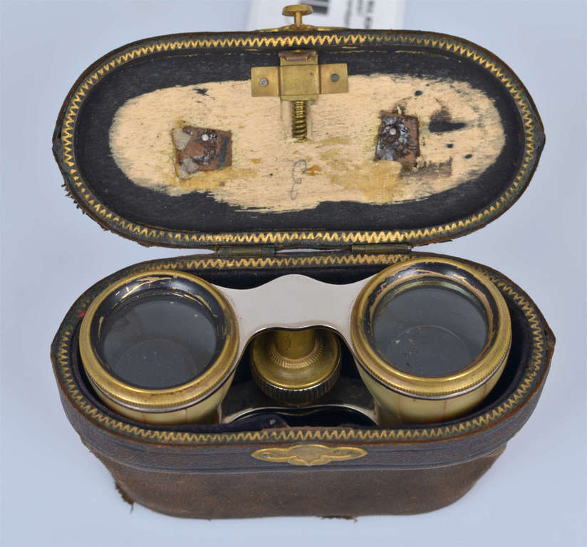 Theatrical binoculars in a leather case