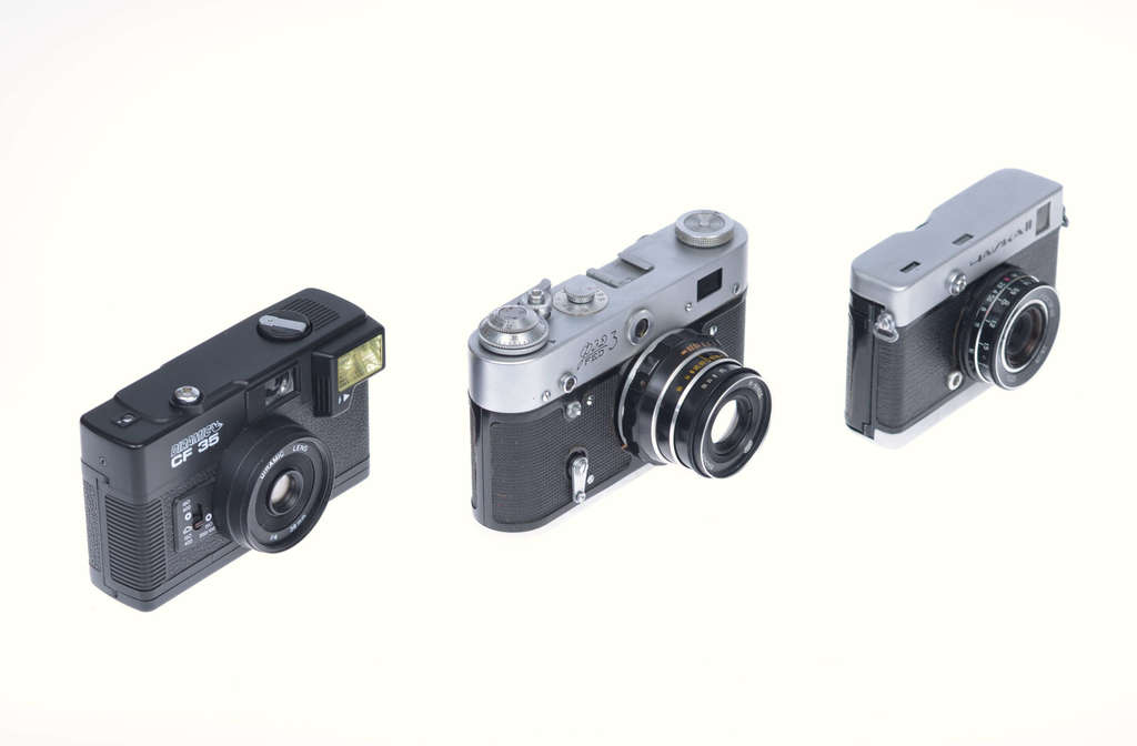 3 cameras, Chaika, FED 3, Diramic CF 35
