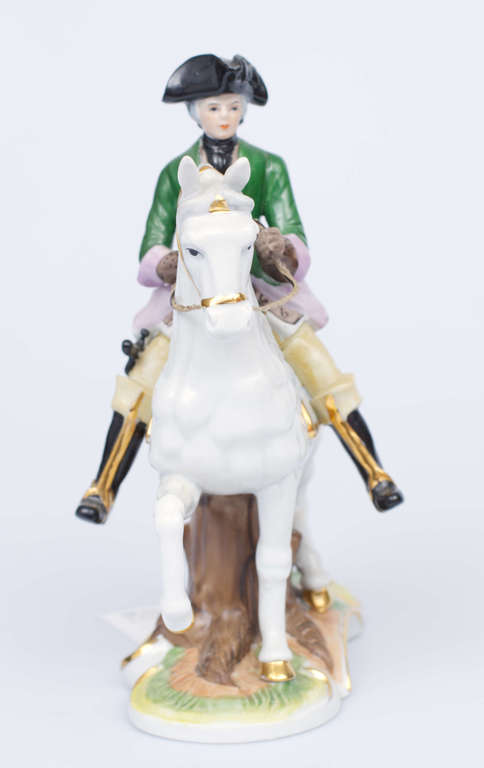 Porcelain figurine Rider on a horse