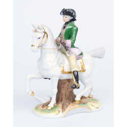 Porcelain figurine Rider on a horse