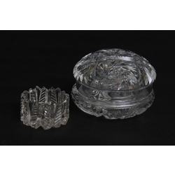 Crystal bowl and jewelry chest/box with lid (2 pcs.)