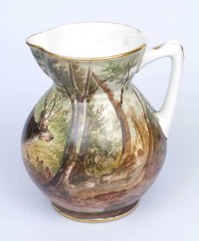 Painted water jug with a bowl