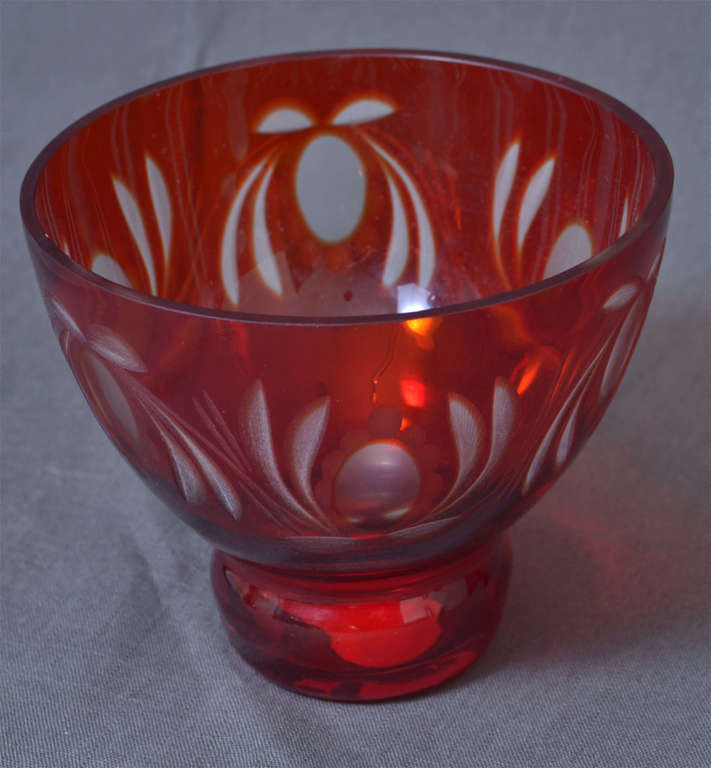 Ruby glass candy bowl