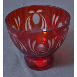 Ruby glass candy bowl