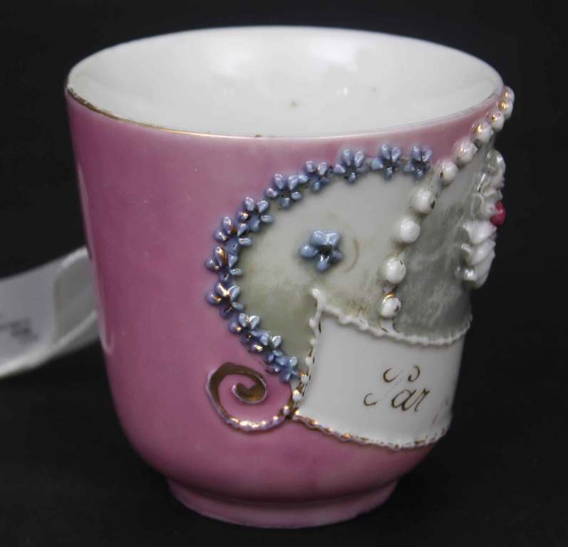 Kuznetsov porcelain cup with mother of pearl 
