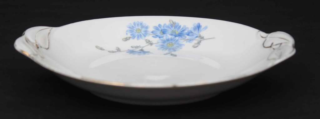 Kuzņecova porcelāna šķīvis ar ziliem ziediem