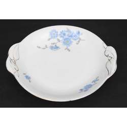 Кузнецовская фарфоровая тарелка с голубыми цветами
