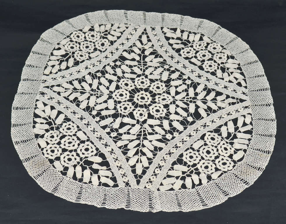 3 crocheted tablecloths