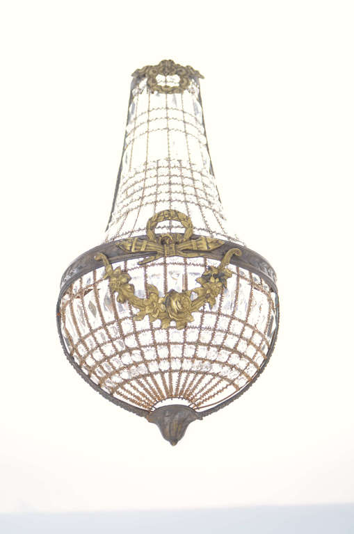 Bronze wall chandelier with crystal pendants