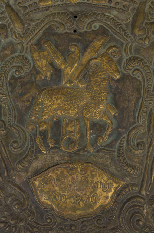 Rīgas Vilnas apstrādatāju otrā sģildes gērbonis 1776. gads