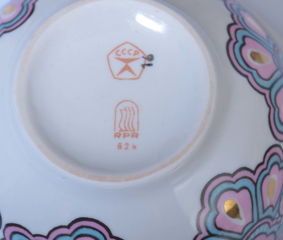 Porcelain Uzbek style set (6 + 1)
