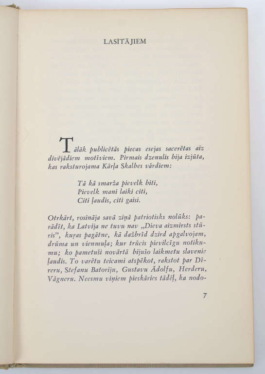 Essays by Andrejs Johansons, ''Pakavu dunoņa''