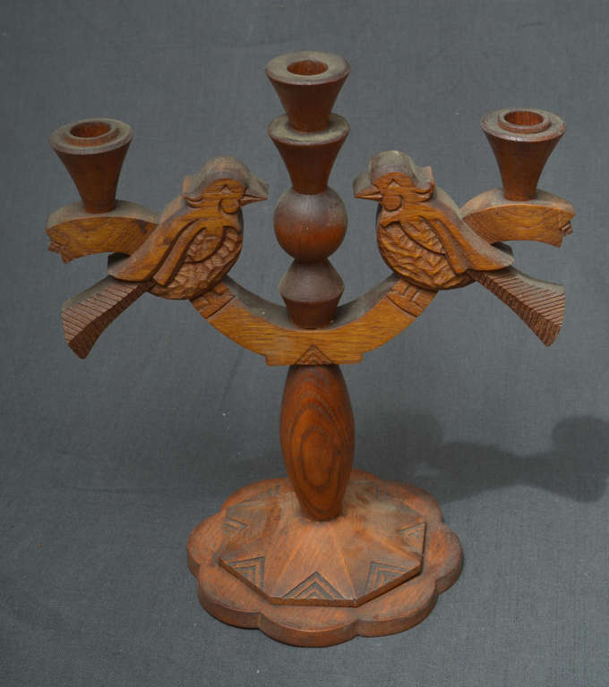 Wooden candlestick 