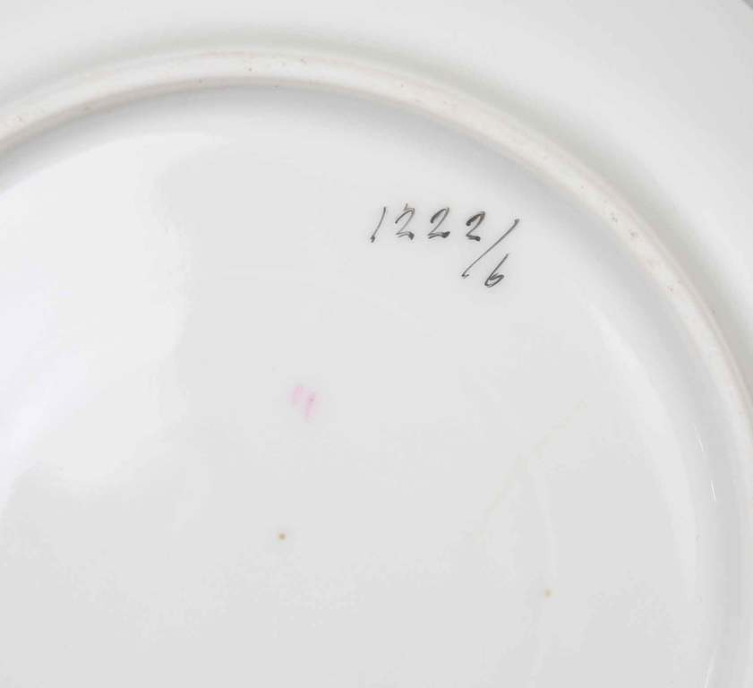 Porcelain plate Jessen + three saucers without stamp