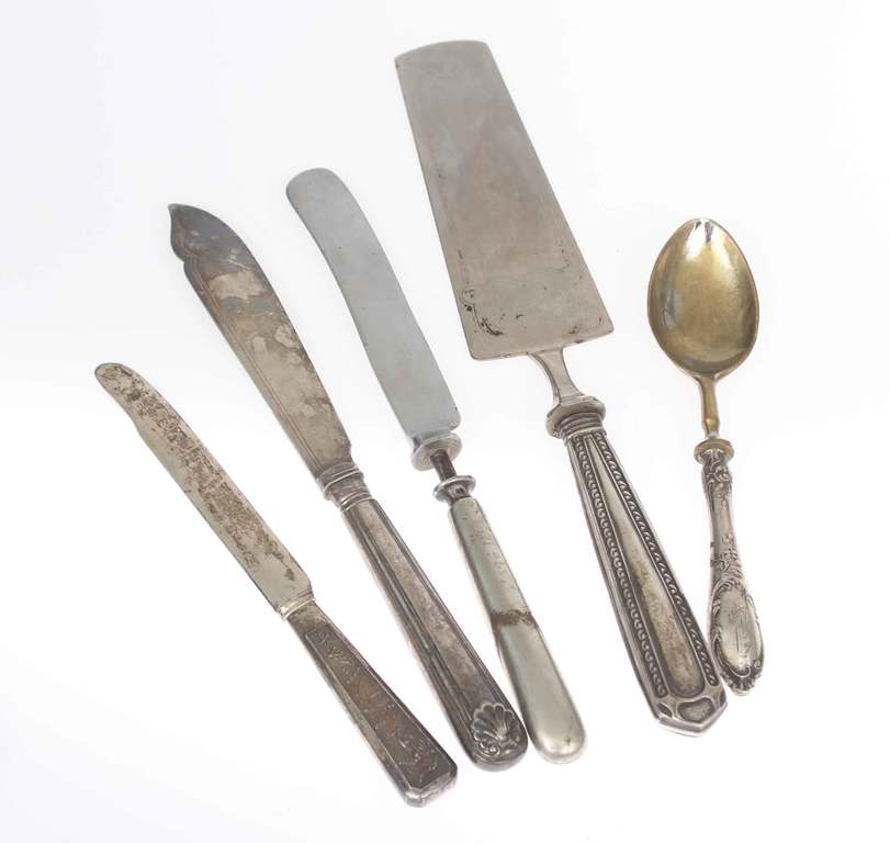Silver cutlery set (5 pcs.)