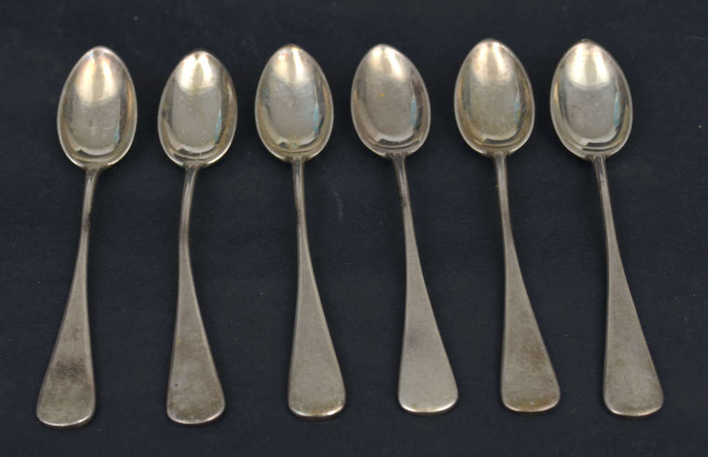K. Faberge silver tea spoon set 6 pcs