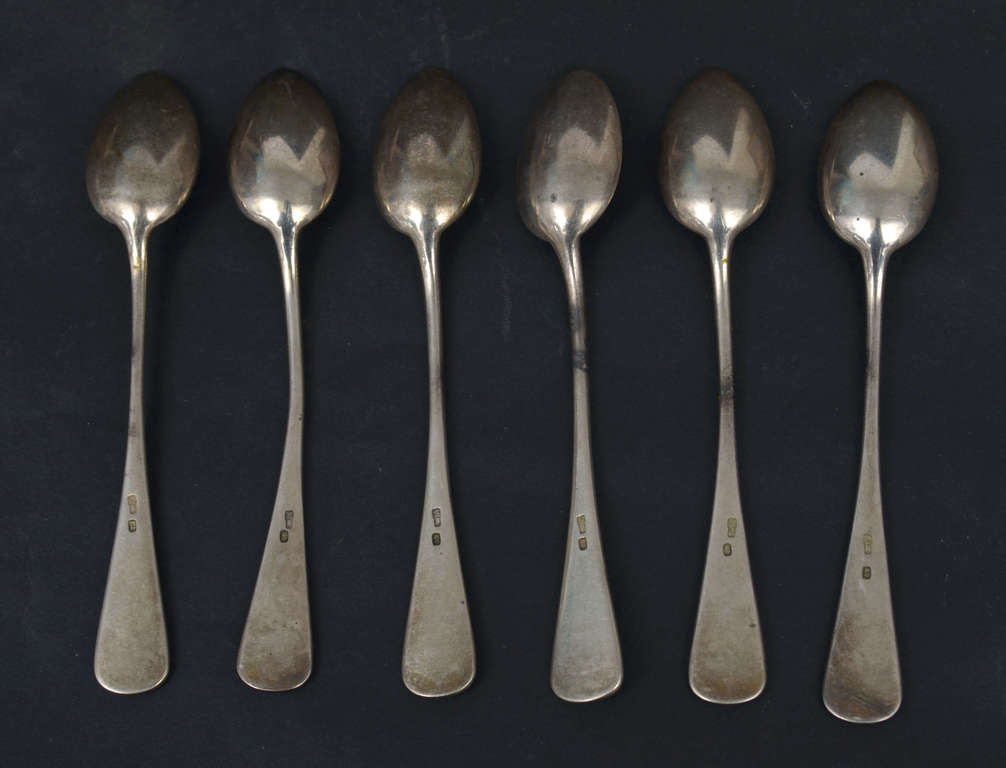 K. Faberge silver tea spoon set 6 pcs