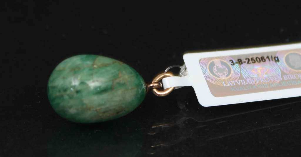 K. Faberge emerald egg pendant