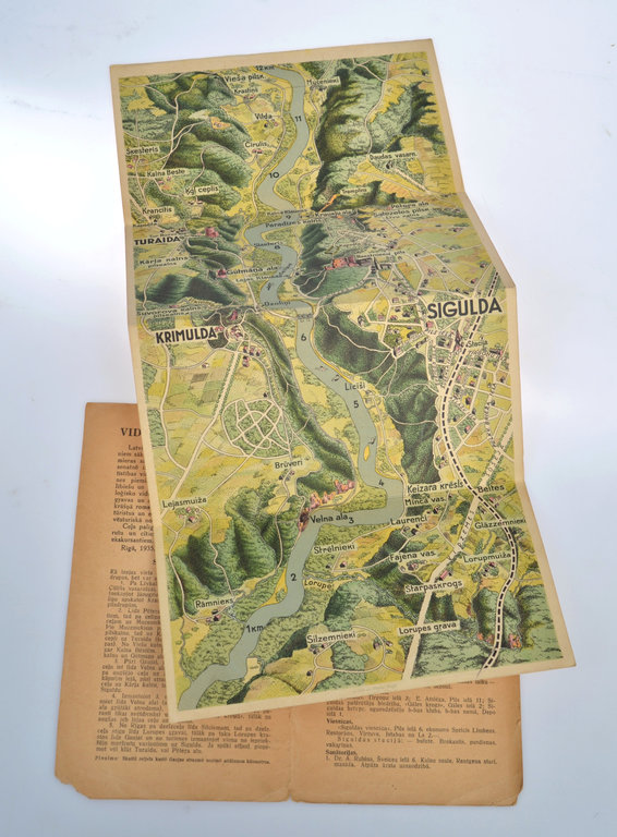 Швейцарская рельефная карта Видземе (для туристов)