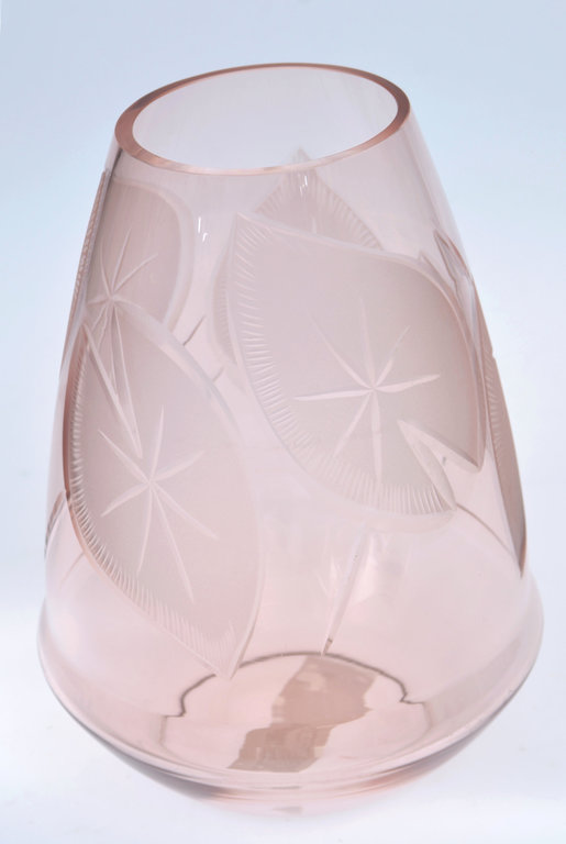 Pink glass vase