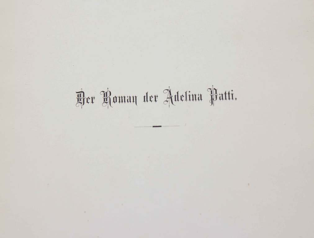 Book in German '' Adelina Patti '