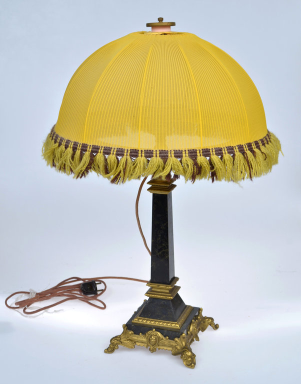 Table lamp with a yellow dome