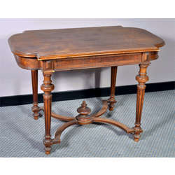 Antique table with walnut veneer
