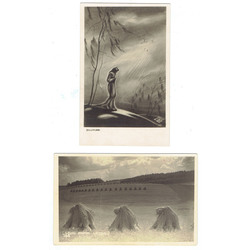 2 открытки - «Пейзаж в Латгалии», «Печаль».