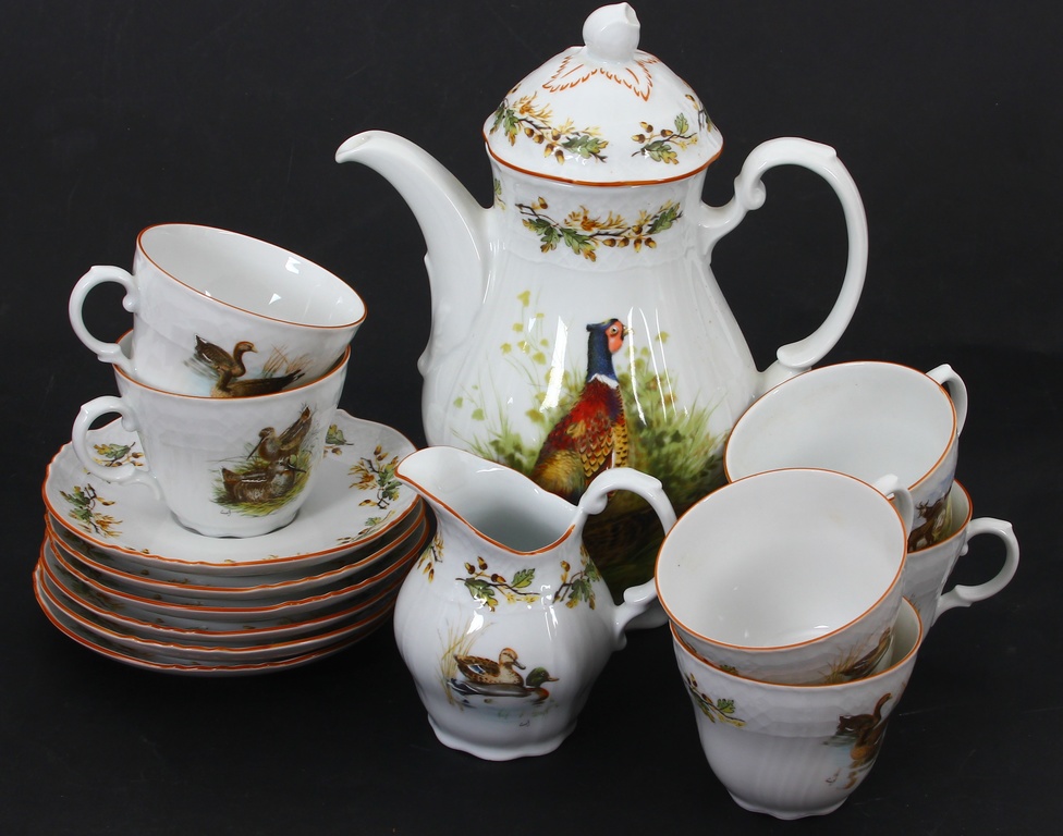 Porcelain coffee set for six people