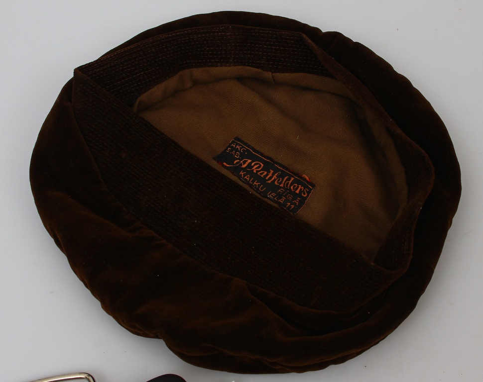 Leather handbag and hat