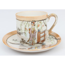 Japanese porcelain cup with saucer 