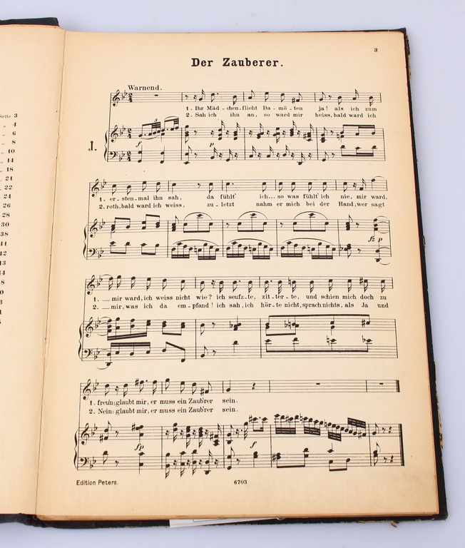 Nošu grāmata vācu valodā, W.A Mozart