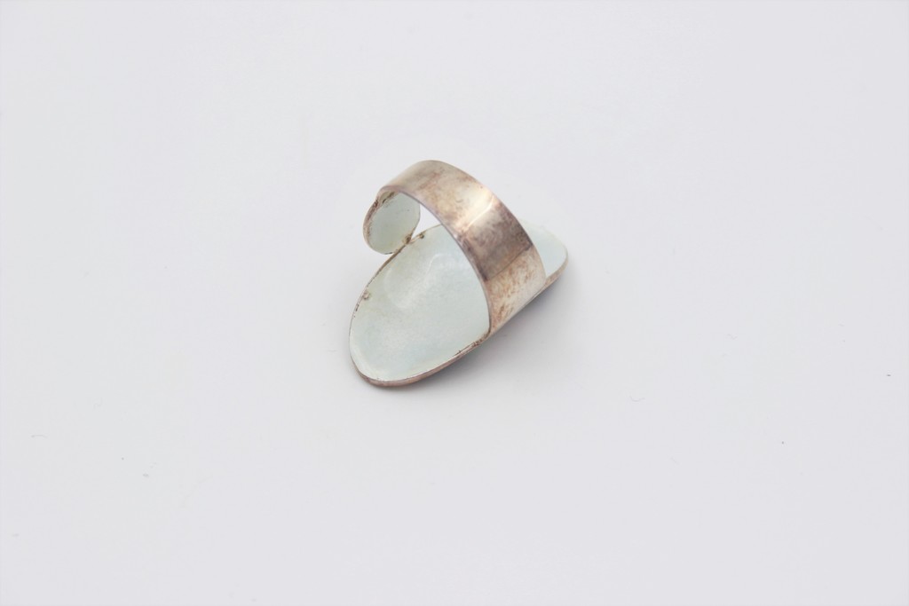 Silver Enamel Earring & Ring S-S6102