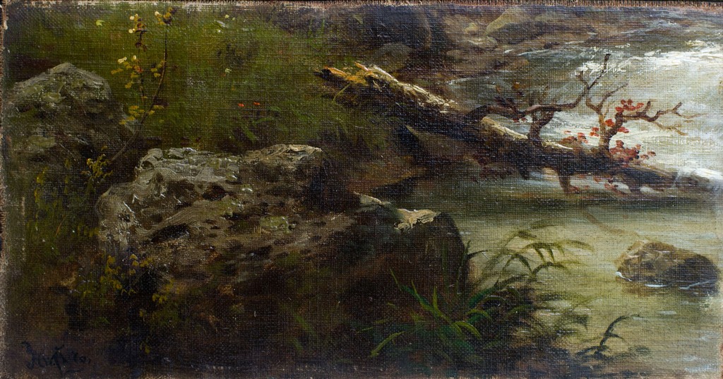 Landscape with a broken tree
