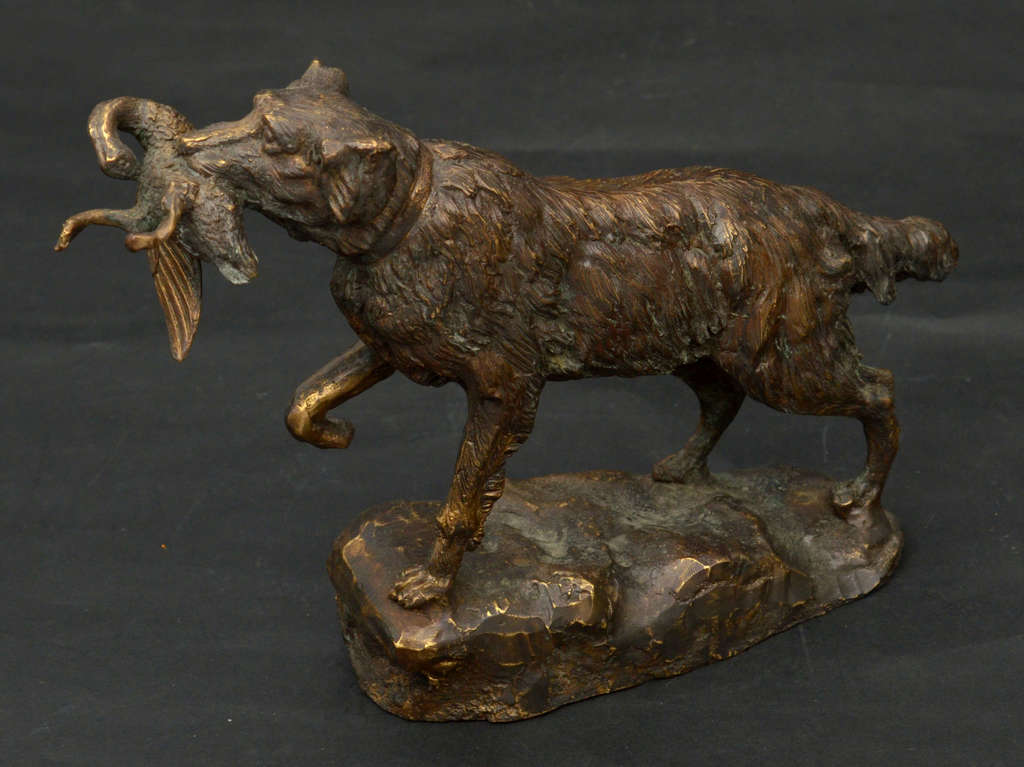 Bronze figure Dog with prey