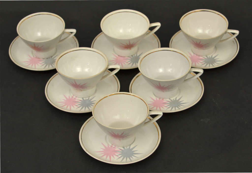 Six cups with saucers from ''Alfa'' set