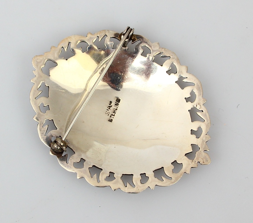 Silver Art Nouveau brooch with blackening