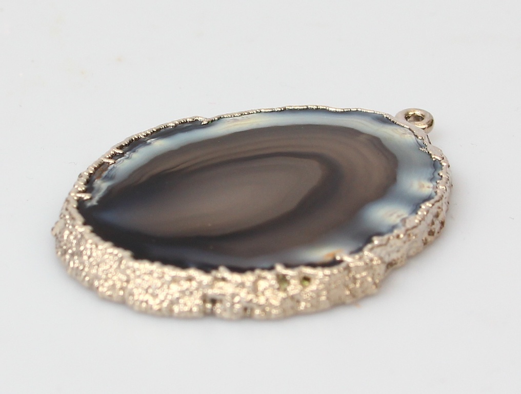 Silver Art Nouveau pendant with agate?