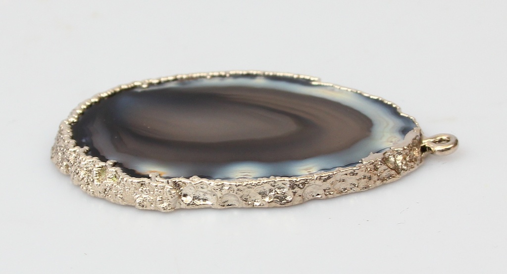 Silver Art Nouveau pendant with agate?