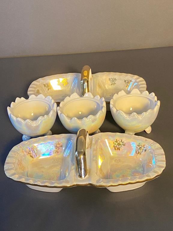 Mustard dishes and egg holders