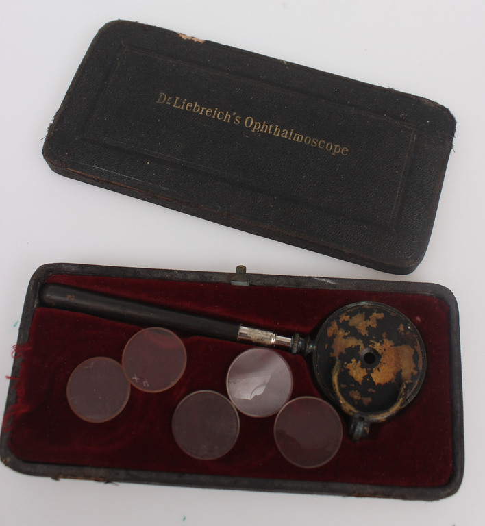 Dr. Liebreich ophthalmoscope in the original box
