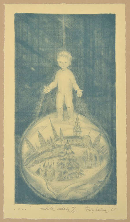 4 engravings - Boy, Birth, Gaze and Hug