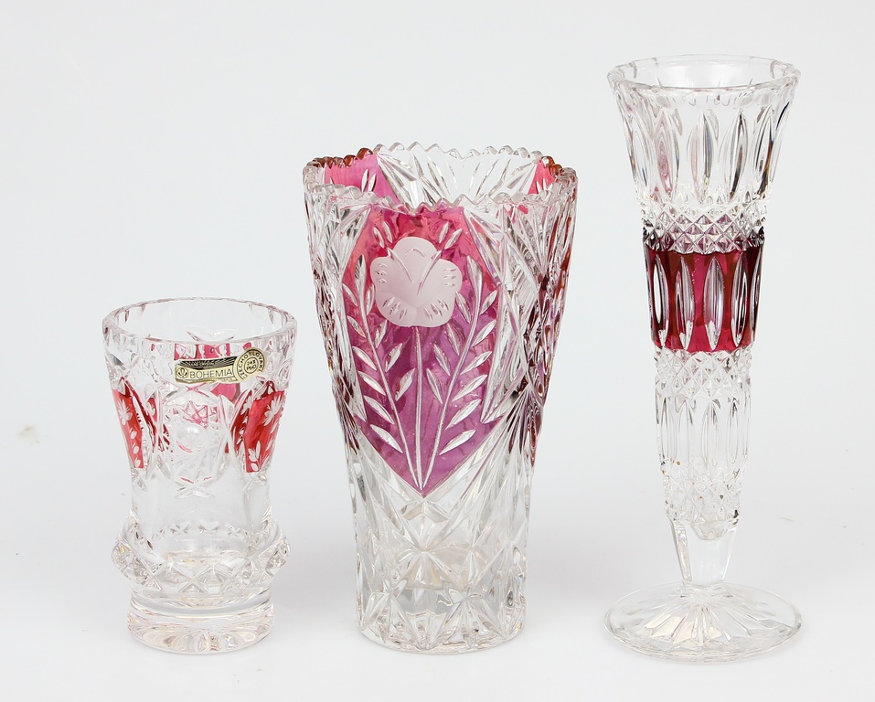 Crystal vases (3 pcs)