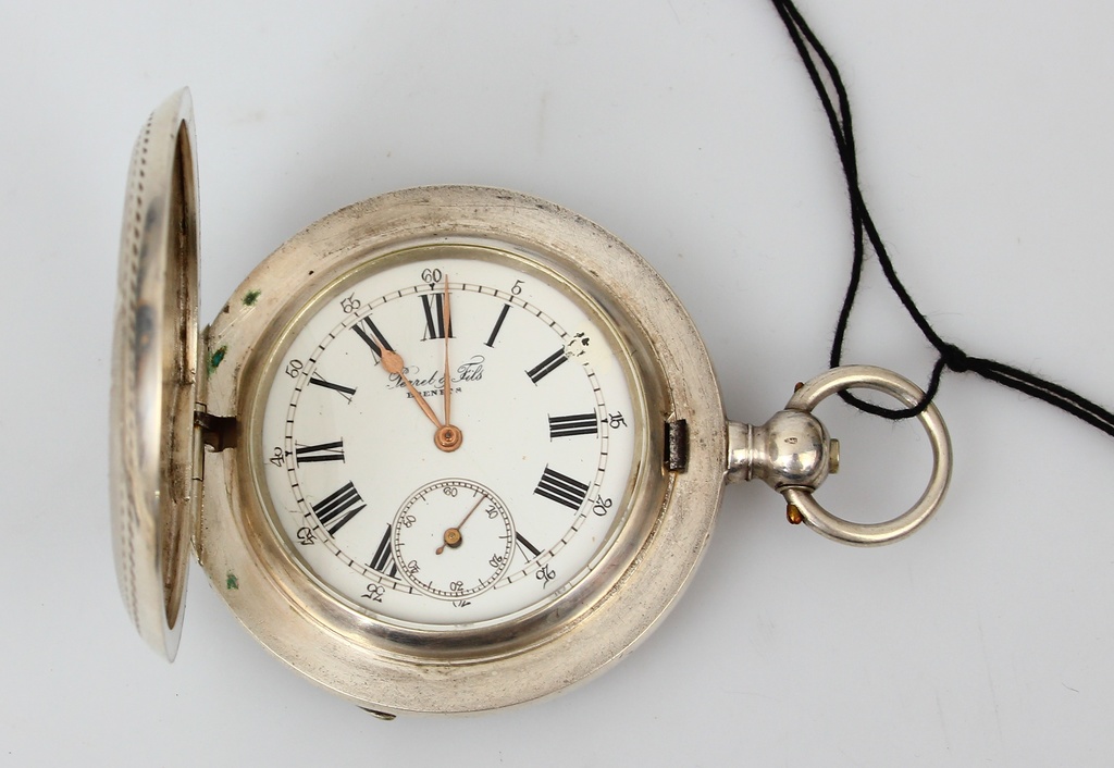 Серебряные карманные часы Perret & Fils Brenets
