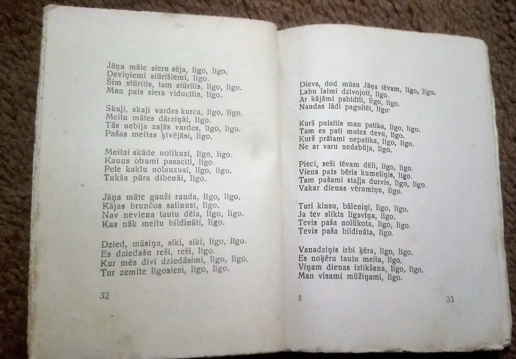 Līgo dziesmas, 1937. 