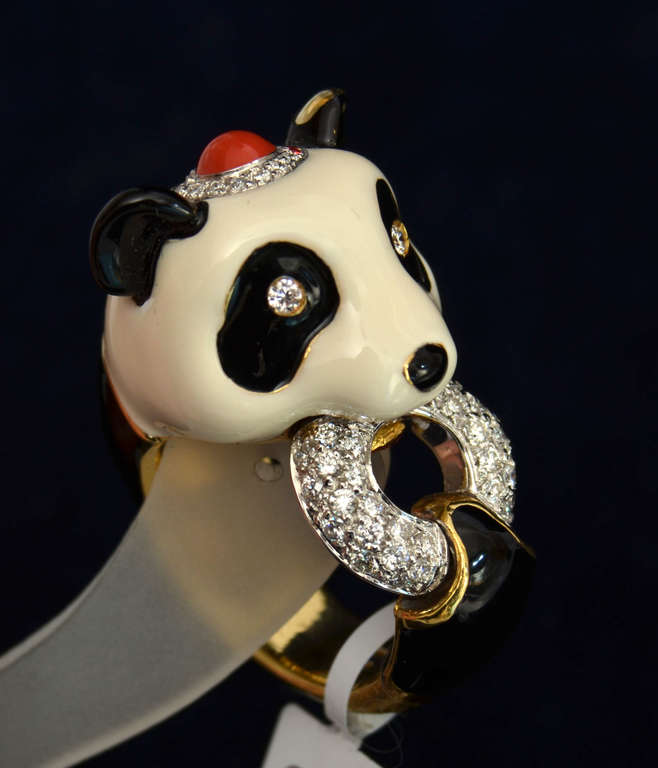 Zelta gredzens ar briljantiem ''Panda''